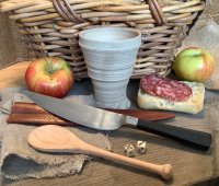Dining set- Pottery, horn & wood (image for) Dining set- Pottery, horn & wood