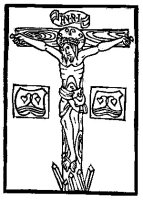 Woodblock Print, Crucified Christ (image for) Woodblock Print, Crucified Christ
