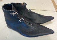 Boots, Ankle, Buckled, 14-15th C. BLACK, SIZE 10 US (IN STOCK) (image for) Boots, Ankle, Buckled, 14-15th C. BLACK, SIZE 10 US (IN STOCK)