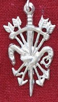 Charm, Pewter, Battle Archers (image for) Charm, Pewter, Battle Archers