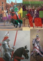 Graham Turner Jousting Notecards, Set of 4 (image for) Graham Turner Jousting Notecards, Set of 4
