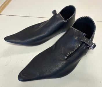 Shoes, Buckled, 15th C., for Arming, etc. BLACK (IN STOCK) (image for) Shoes, Buckled, 15th C., for Arming, etc. BLACK (IN STOCK)