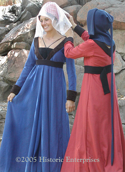 Gown, V-Neck Overgown, 15th century - MADE TO ORDER